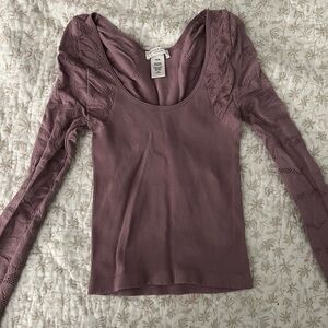 Altar'd State Mauve Lace Cardigan